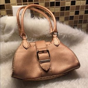 Vintage Fendi Rosegold Pebble Leather Bag